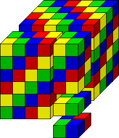 découpage du cube colorié