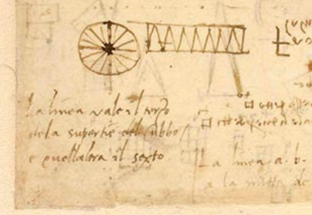 Extrait du Codex Atlanticus de Léonard de Vinci